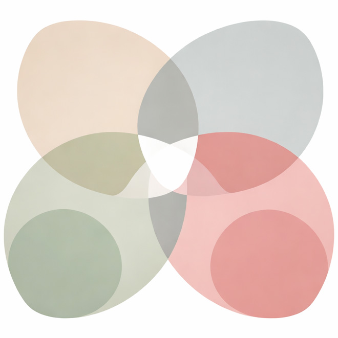 Abstract overlapping colored shapes illustration